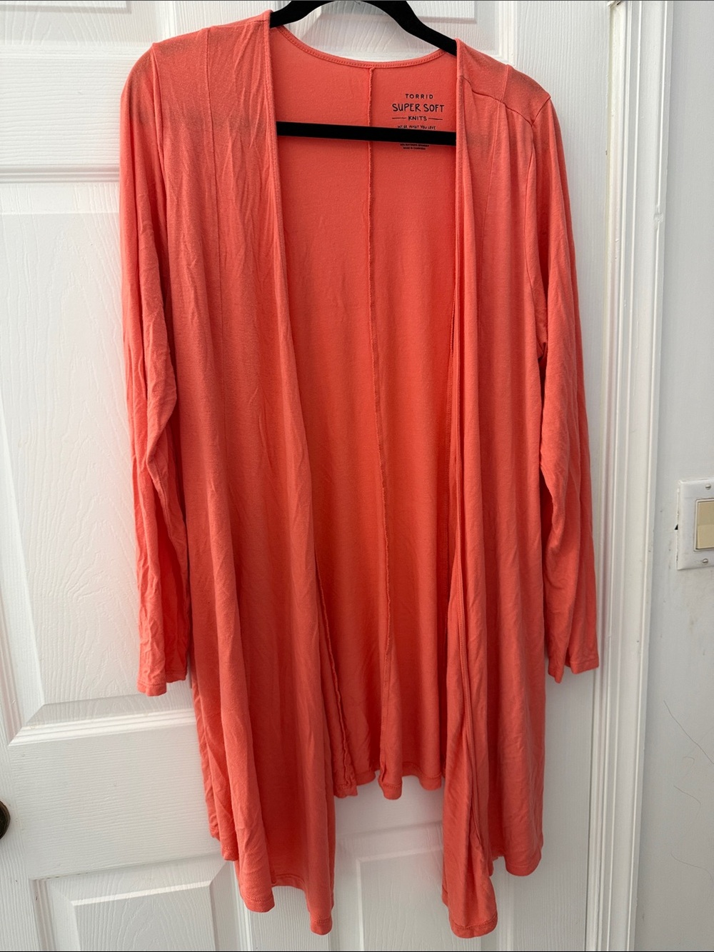 torrid Coral Open Drape Lightweight Cardigan